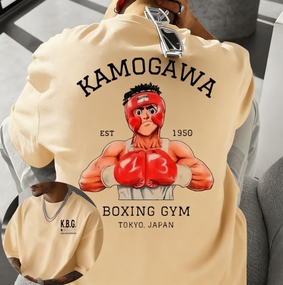 2025 Sommer Anime Hajime No Ippo Kamogawa Boxstudio 100% Baumwolle Nach T-Shirt Herren Makunouchi Takamura KGB Kleidung Streetwear