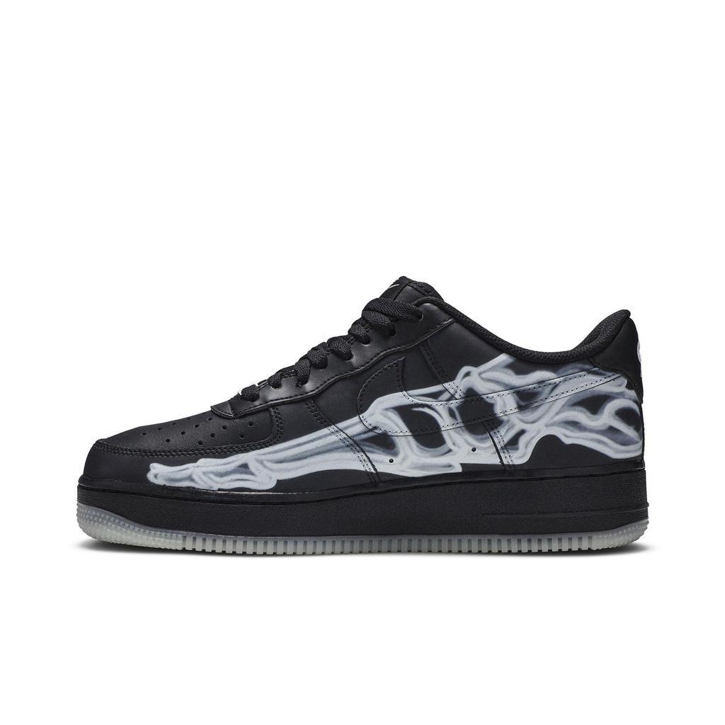 Nike Air Force 1 '07 QS 'Black Skeleton' (Unisex) Black / Black / Black Skateboard Shoes BQ7541 001