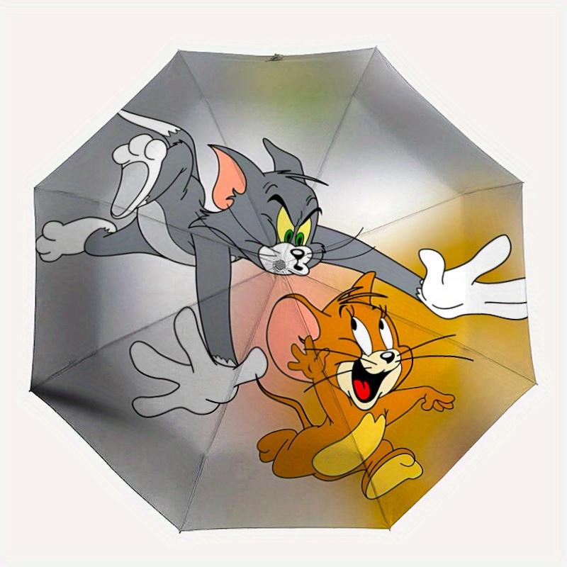 

1pc Tom, Jerry Automatic Open/close, All-Season Portable Folding Umbrella for Women & Men, Travel, Everyday, Events - Durable Frame yy250809201