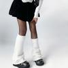 Women Flared Loose Foot Cover Winter Furry Solid Color Leg Warmers Streetwear