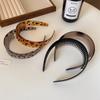 Korean Leopard Print Non-Slip Women's Headband with Teeth – Stylish, High Skull Design for Face Washing & Outings