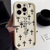 Luxus Schwarz Kreuz Muster Handyhülle für iPhone 15 14 13 12 11 Pro Max Mini XR XS MAX 7 8 Plus SE2022 Stoßfest Weich Funda Hülle