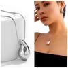 Silver Chain Necklace Tear Drop
