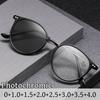 Intelligent Photochromic Reading Glasses For Women Men Unisex Round Frame Prescription Presbyopia Plus Diopter Far-Sight Eyewear