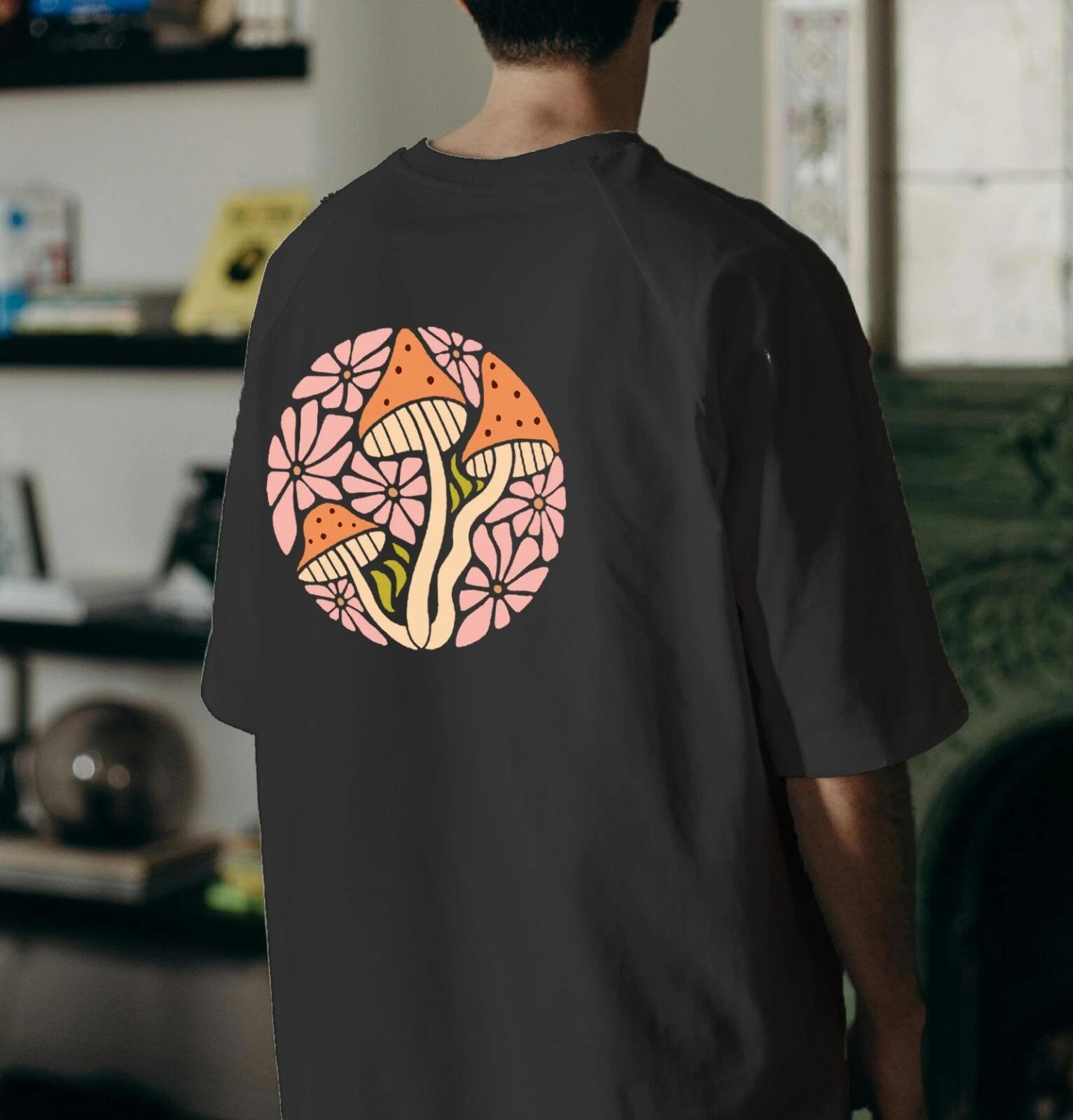 Unisex Slim Fit T-Shirt - Shrooms Original Summer Crewneck Slim Fit Trendy S