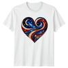 Patriotic Celestial Heart T-Shirt 4th Of July USA Gift For Him And Her