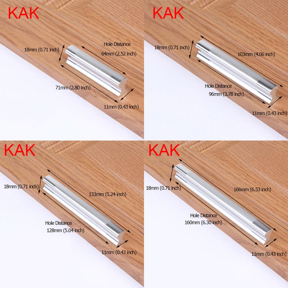 KAK Aluminum Alloy  Kitchen Handles Drawer Pulls Cupboard Cabinets Knobs Door Modern Wardrobe Handle for Furniture Door Hardware