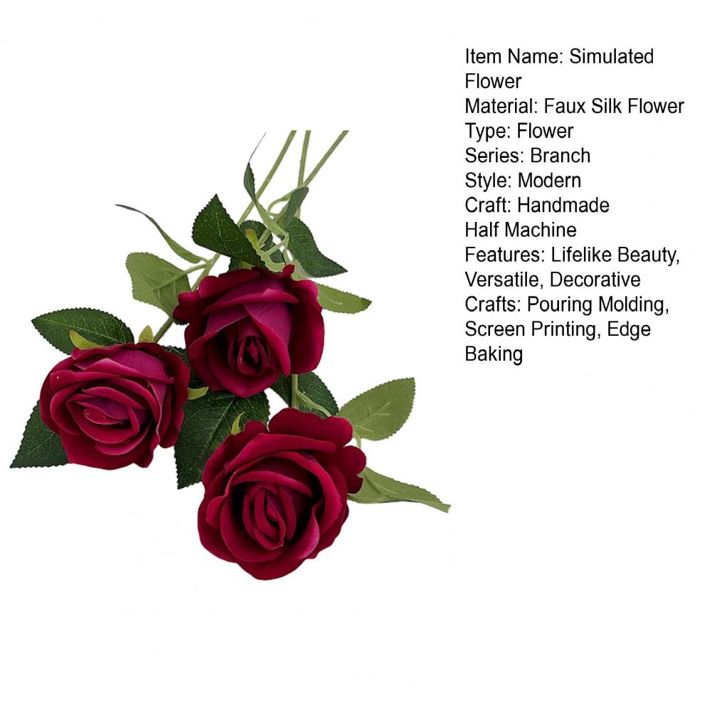 5pcs Simulated Rose Bouquet Artificial Flower Arrangement Vibrant Simulated Flower Bouquets No Withering Long-lasting Decor for Home