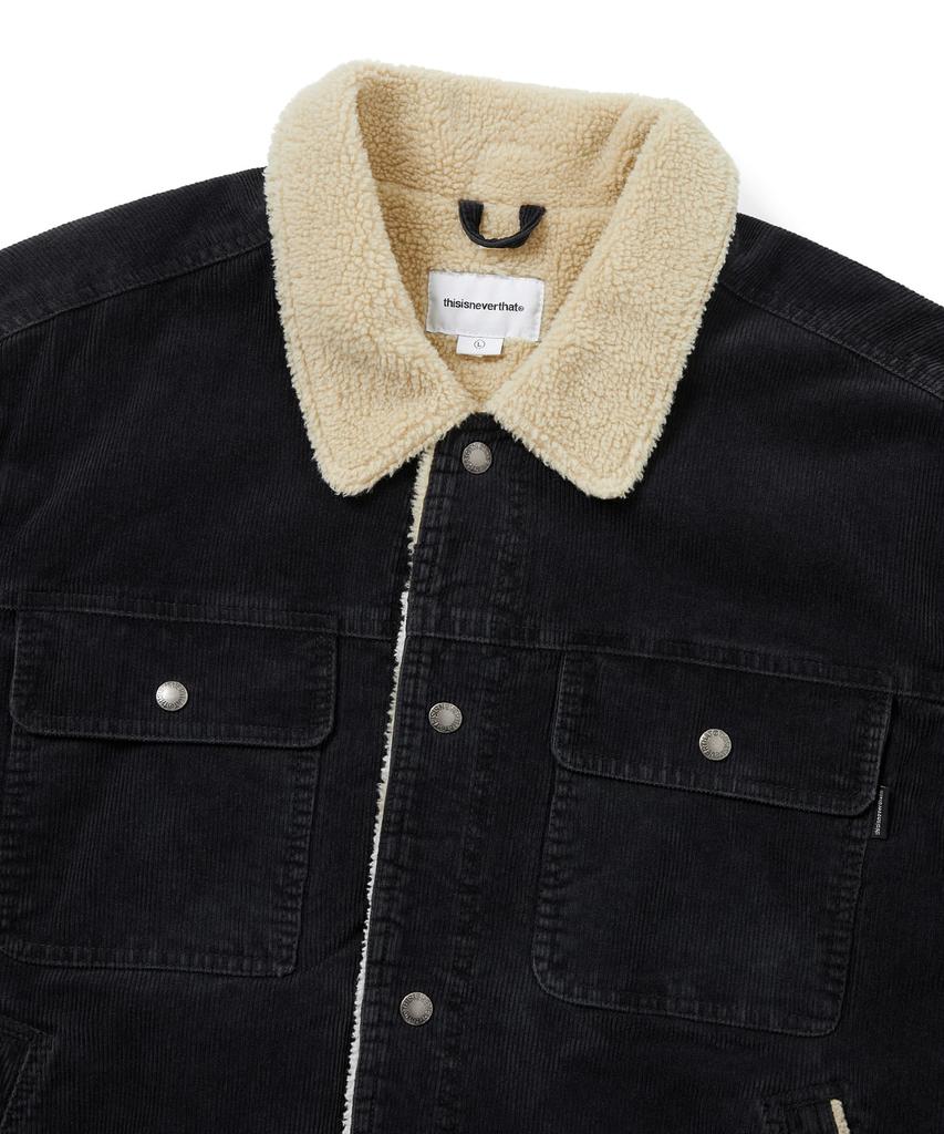 Thisisneverthat Sherpa Lined Corduroy Trucker Jacket Black
