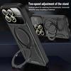 Military Shockproof Bumper Cover For POCO F6 X6 M6 Pro Magnetic Phone Case With Folding Holder For POCO X5 X4 X3 Pro NFC C65 M5S