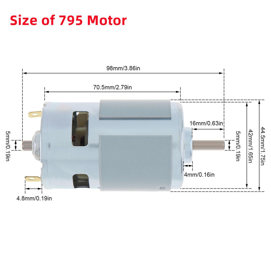 795 895 DC Motor 12 /24V 3000-12000RPM Yüksek Torklu Elektrik Motoru Elektrikli Alet/Kendin Yap Küçük Matkap için Çift Bilyalı Rulmanlı