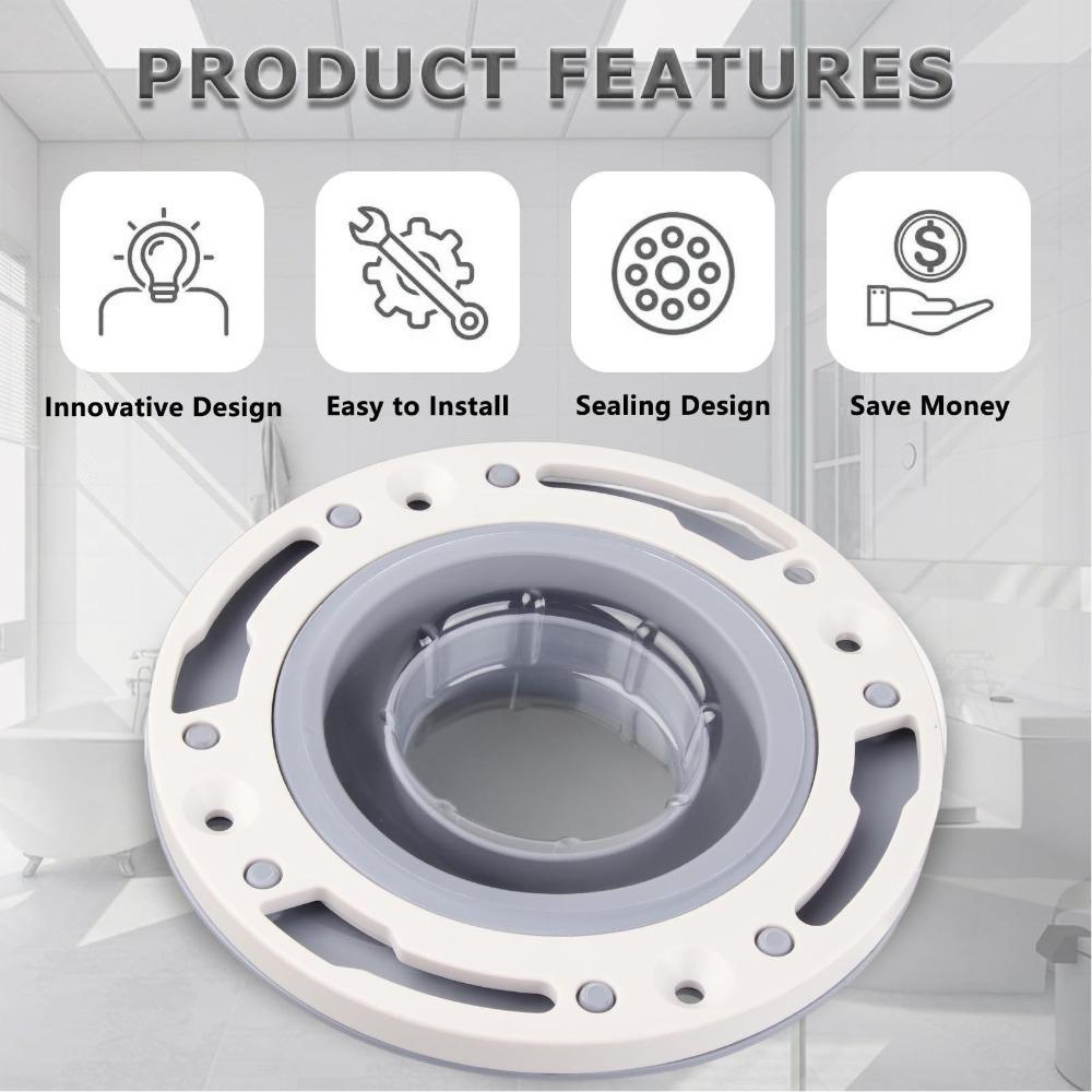 For 4in 5in 3in Pipe Toilet Flange Replacement Gray Color Toilet Flange Kit Waste Pipe Connection