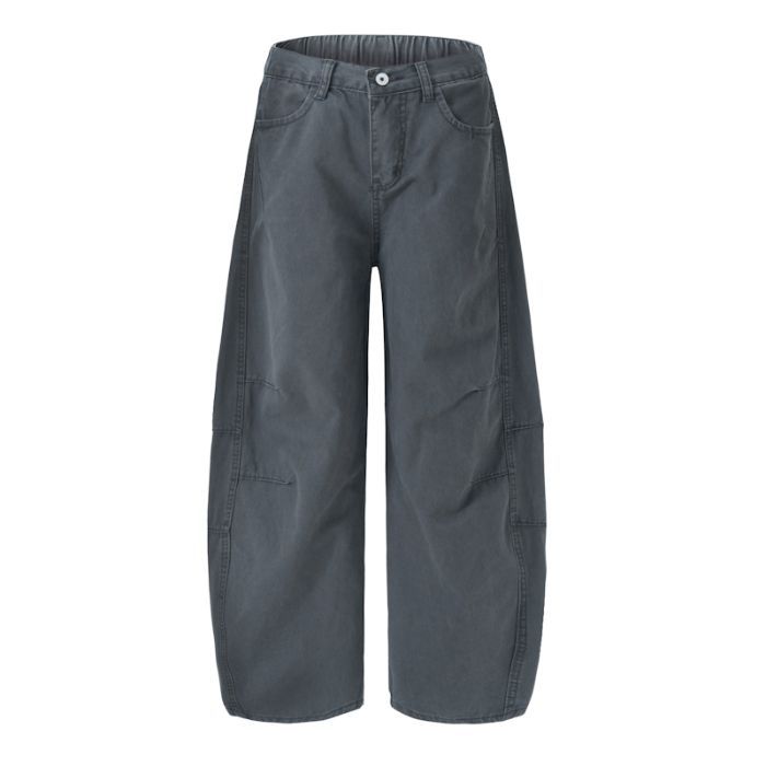 Minger | American Retro Wrinkled Wide-leg Scimitar Pants Men's Niche Design Loose Multi-pocket Tooling Casual Pants