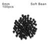 100PCS/Bag Fishing Beads Space Stopper Black 3mm-12mm Round Soft and Hard Beans Fishing Lures Bait Hook Rig Accessories