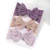3 Pièces/Ensemble Lindo Bandeau Uni pour Bébés Filles Doux Élastique Bandeau Turban Bandeau pour Cheveux Chapeau Accessoires pour Cheveux pour Bébés et Enfants