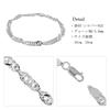 Silberne Schraubenkette 19cm Sterlingsilber Doppel-Kettenglied Elegant [Shinjuku Kura] Armband, 5,0 mm Breite, Länge, 925, Damen/Herren, Kette, Schlicht,