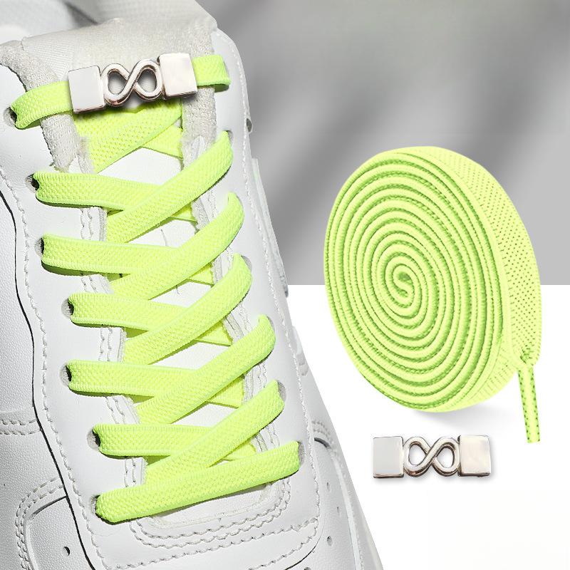 

Шнурки для обуви с пряжкой в виде восьми символов для мужчин, плоские эластичные, эластичные и фиксированные шнурки светло-зеленый