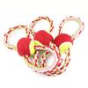 Pet Toys Figure-8 Shape Interactive Chewing Rope with Built-in Tennis Ball Durable Natural Cotton Tug of War Toy for Teeth Cleaning Fresh Breath Dogs