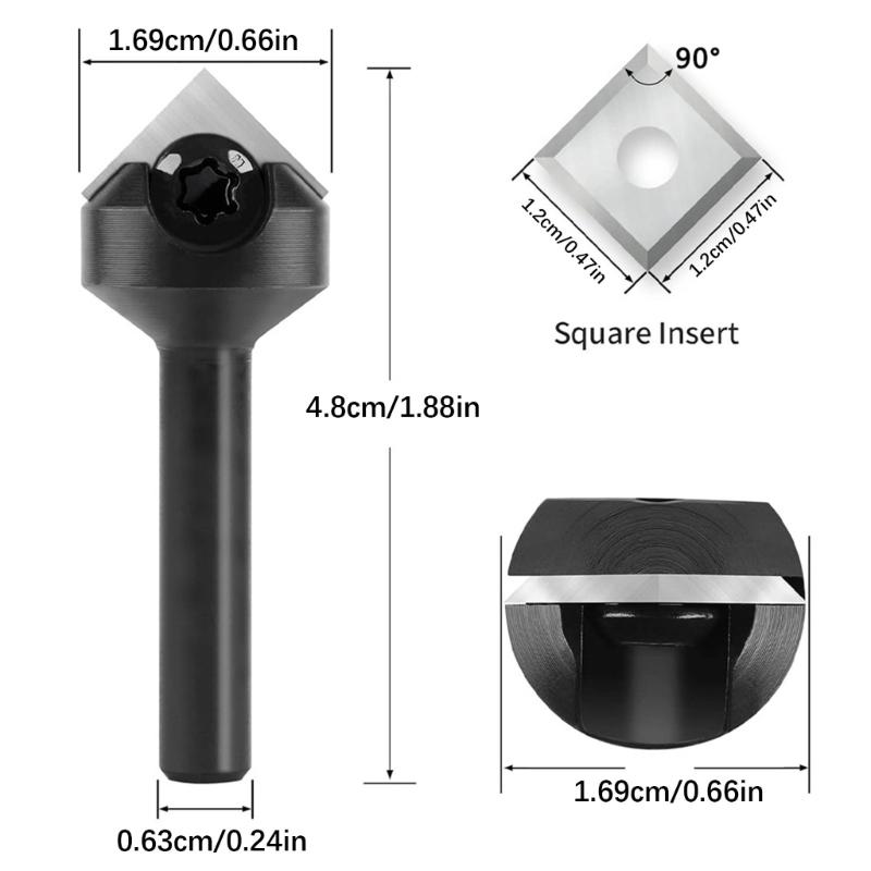 Interchangeable Insert Milling Cutter V Shaped Milling Tool 60/90°Angle Carbon Cutter For Wood Furniture Making