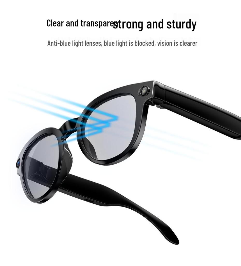 AI Smart Glasses with Type-C Charging, 8MP Camera for HD Photo/Video Recording, and AI Object Recognition