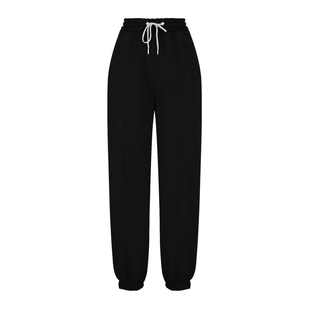 Damen Farbige Lässige Gefütterte Warme Kordelzug Locker Freizeit Jogginghose Lange Hose
