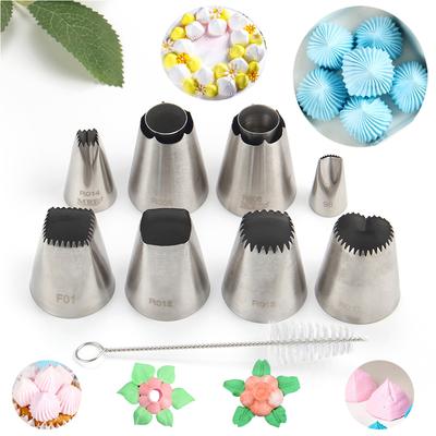 MRF 8PCS/SET Stainless Steel 18/8 Cake Decoration Special Dessert Icing Tips,Baking Pastry Piping Nozzles Kit MRF0045