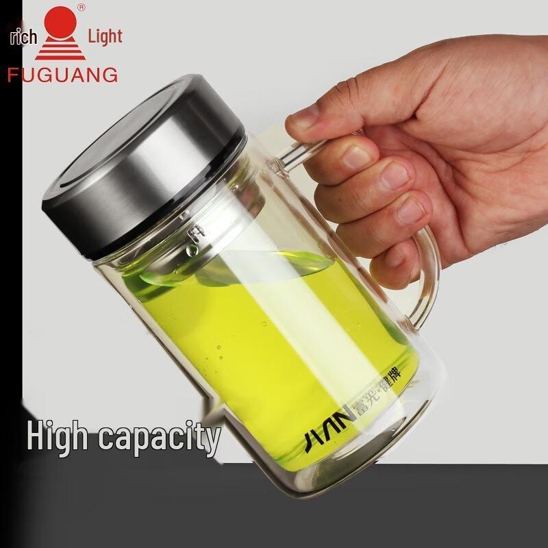 Fuguang Double-layer Glass Tea Cup with Filter