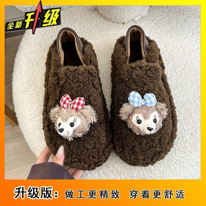 Popular plush thick-soled cotton shoes, new in autumn and winter 2025, one-pedal high-value versatile non-slip bag heels for women
