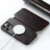 SUTENI J05 For iPhone 16 Pro Max Case Compatible with MagSafe Textured PU Leather Flip Phone Cover