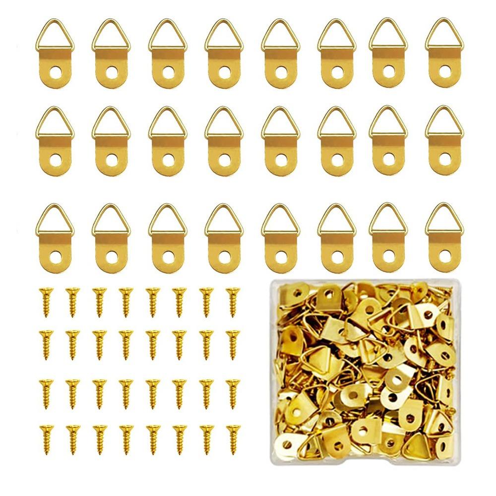 100Pcs with Screws Photo Frame Hook Iron Half Circle Ring Hanging buckle  Mirror Hanging