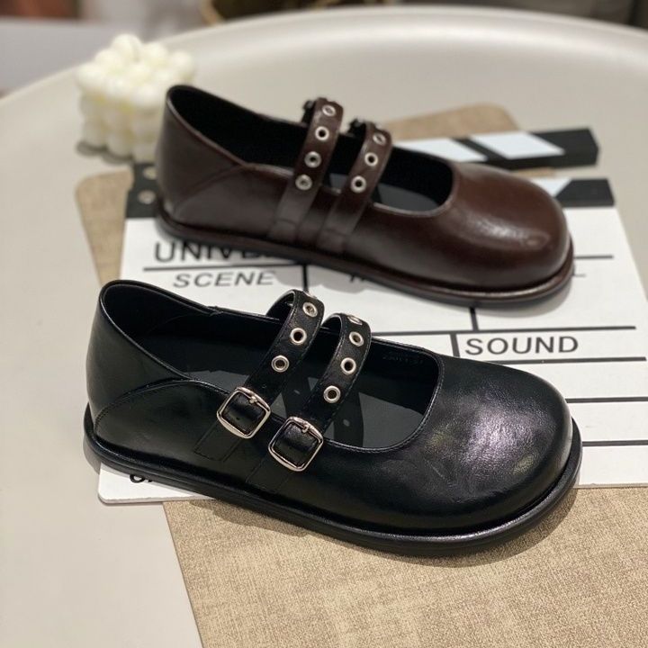Mary Jane Shoes 2025 New Fashion Versatile Comfortable Light Casual Soft Sole Korean Version Square Head One-word Buckle Belt Women's Shoes