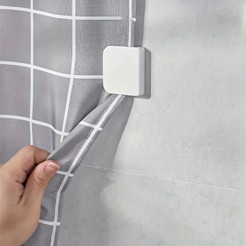 Durable Shower Curtain Clips, Side Curtain Fixers Without Drilling Holes, Windproof and Stable Anti-light Leakage Clips