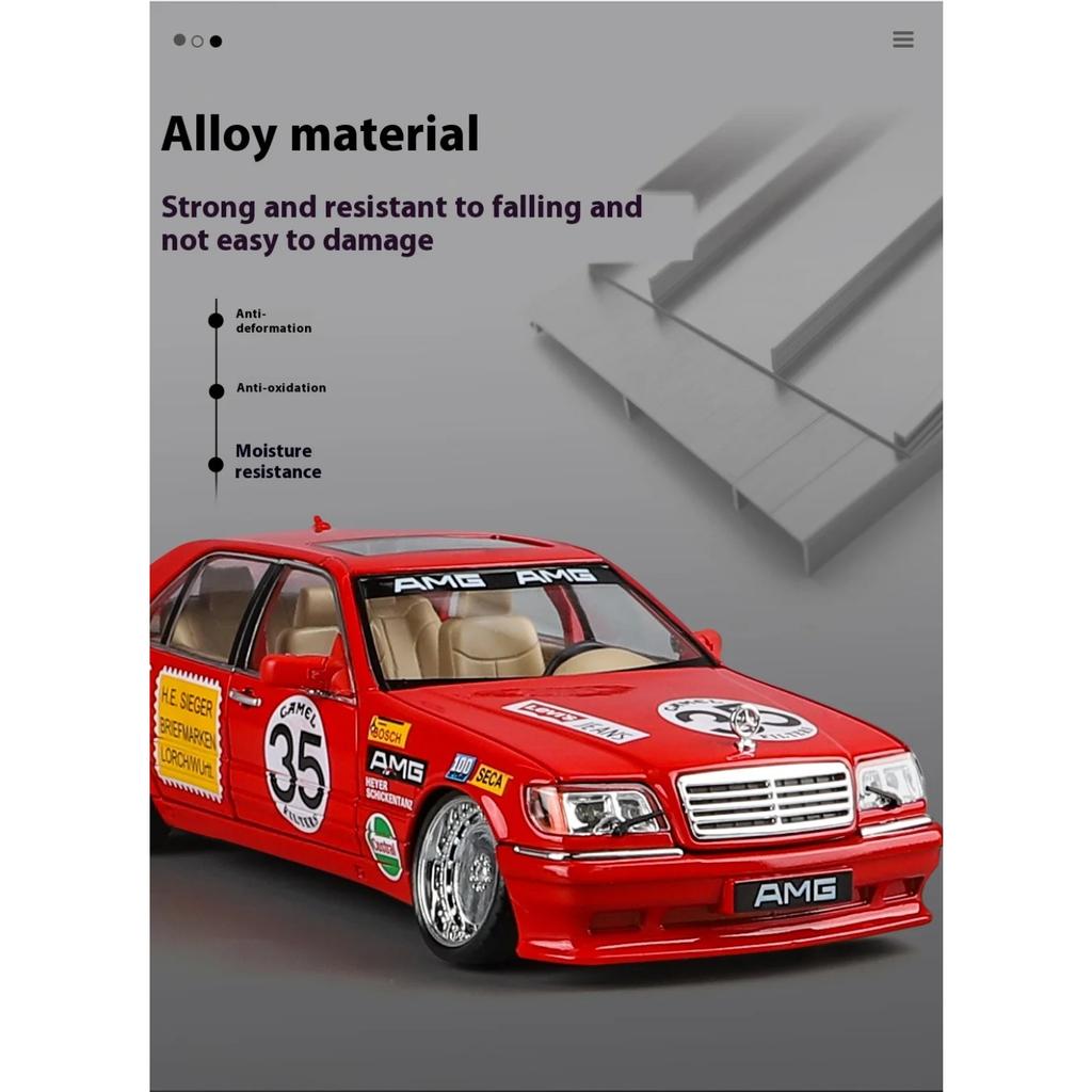 1/24 Scale Benz S W140 320SEL Modified Version Super Racing Car Alloy Metal Diecast Model Car Collecting Hobbies Ornaments