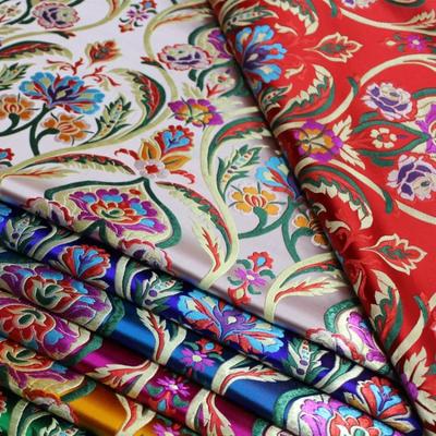 100 x 75 cm Vintage čínský styl Jacquard Saténová tkanina na šití Kimono Cheongsam taška na šaty Pódiový párty oděv