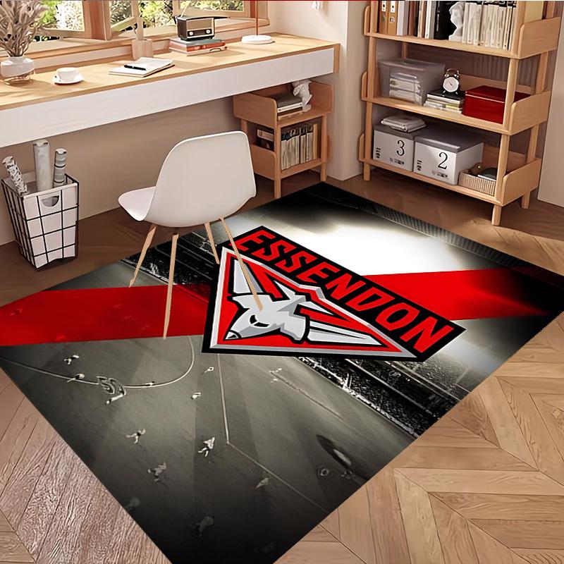 Essendon Football Print Rug, Washable Floor Carpet, For Entryway Dorm Laundry Room Office Study, Home Decor Birthday Christmas Gift