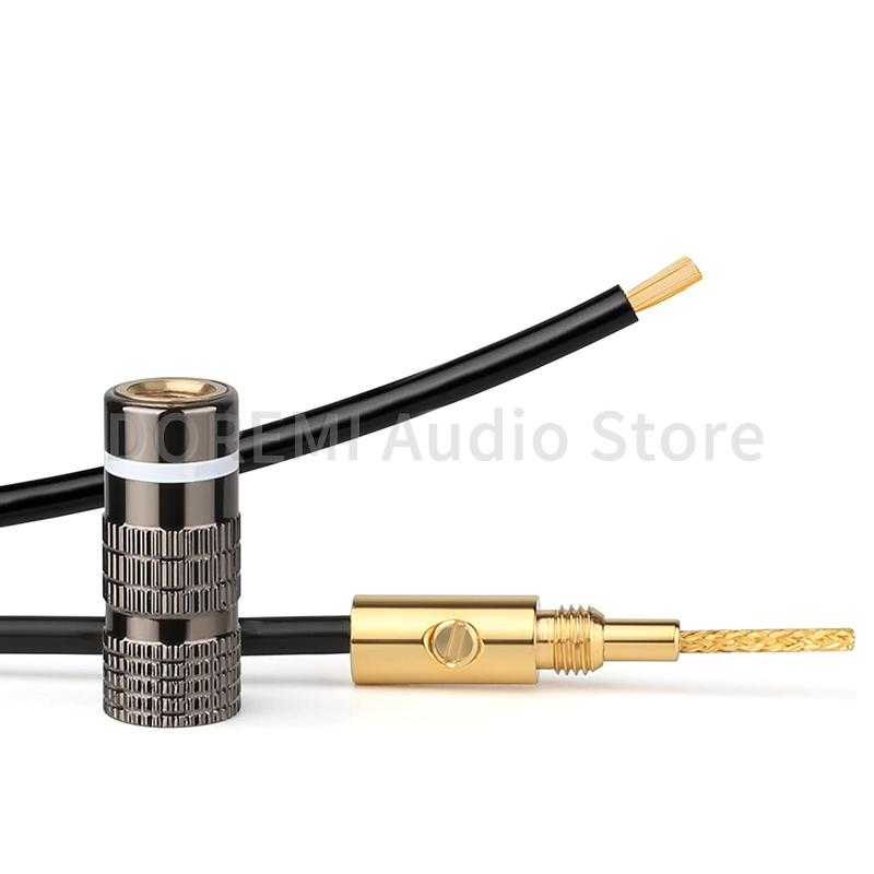 2MM Banana Speaker Connector 24K Copper Gold Plated HIFI Banana Jack Screw Type Audio Video Wire Plug Braided Plug Connectors