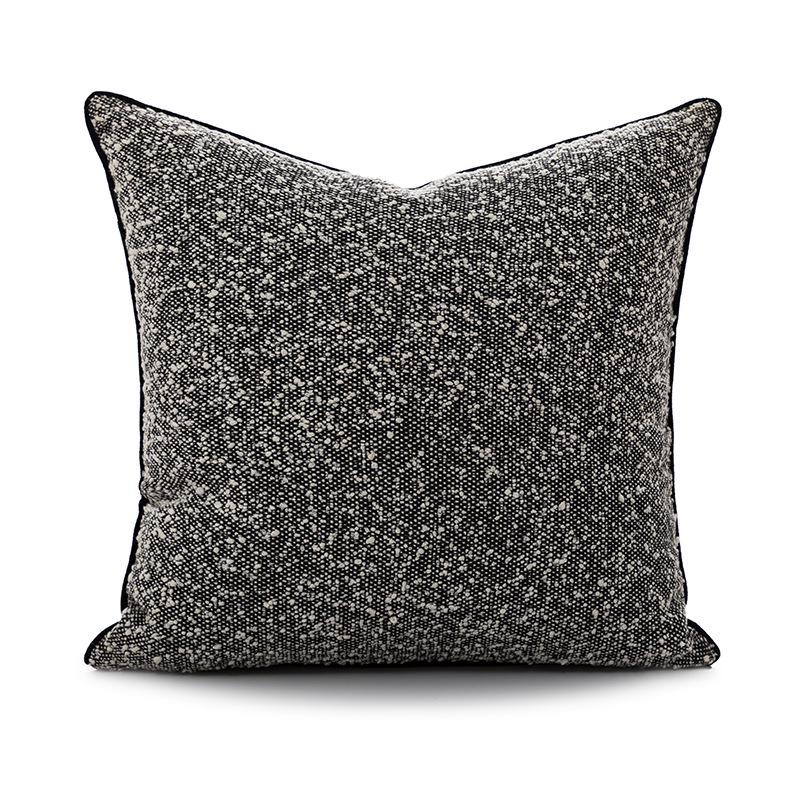 Contemporary Black & White Chenille Jacquard Pillow: French Luxury Home & Bedroom Decor