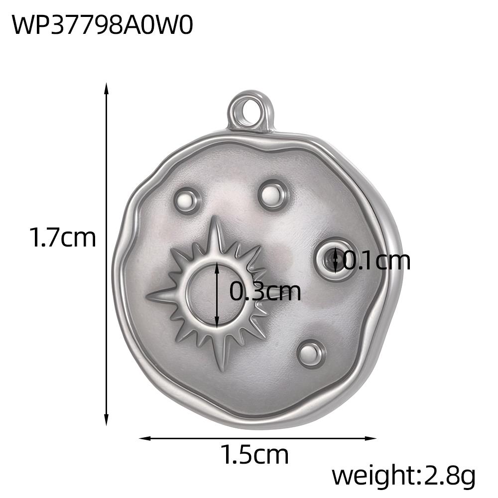 CARLIDANA Retro Geometric Jewelry Pendant Charms Stainless Steel Gold Plated Embossed Coin Moon Sun Jewelry Accessories Earrings