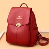 Schoolbag women's soft leather backpack, new best-selling fashionable large-capacity backpack, versatile student backpack for commuting