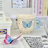 Birthday Gift for Girlfriends, Girl's Heart Butterfly Mug, High-value Ceramic Water Cup, Girl's Souvenir Gift Box.