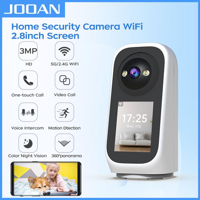 

JOOAN 2K WiFi IP Camera HD Touch Screen Baby Monitor Auto Tracking Indoor Security Color Night Two Way Audio Surveillance Camera 1080P No Card