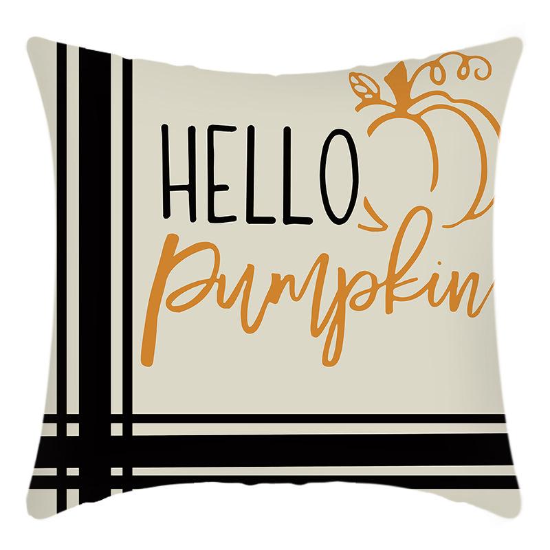 New Thanksgiving Series Pillow Cover English Yellow Maple Leaf Print Cushion Home Sofa Cushion Cover