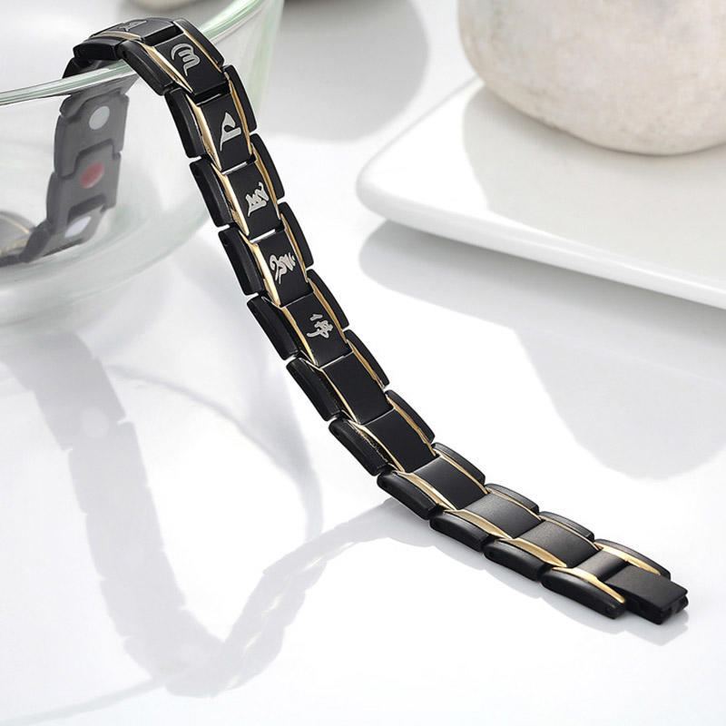 Healthy Titanium Steel Magnetotherapy Bracelet Men Jewelry Bio Energy Magnet Bracelets Bangle