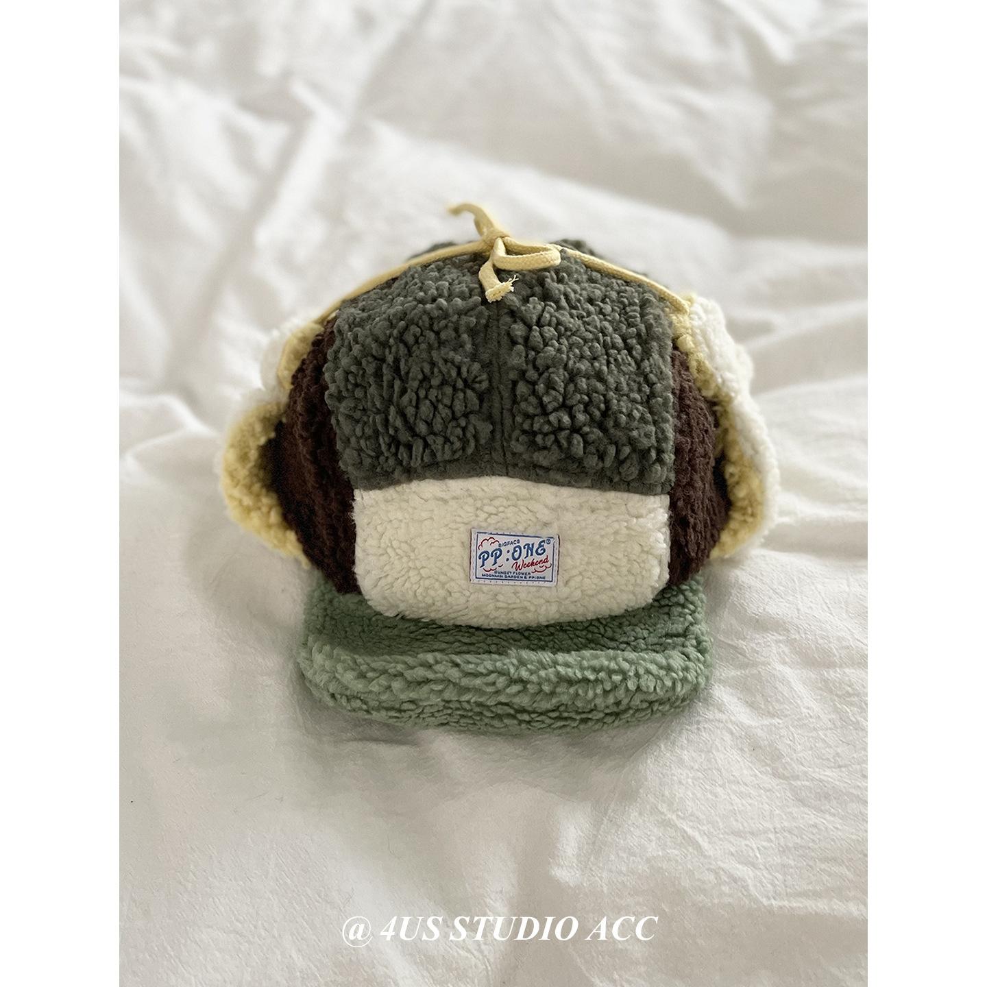 

Милая шапка-ушанка из ягнячьего бархата в сочетании цветов для мужчин и женщин, для катания на лыжах и верховой езды на открытом воздухе, осенне-зимняя, утолщенная, теплая, шапка-авиатор, модная