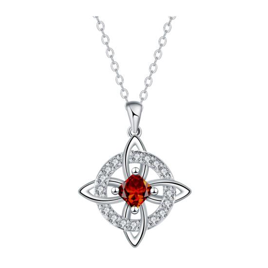 Celtic Knot Necklace Witches Knot Birthstone Necklace Sparkling Celtic Symbol Necklace Wiccan Spiritual Jewelry January