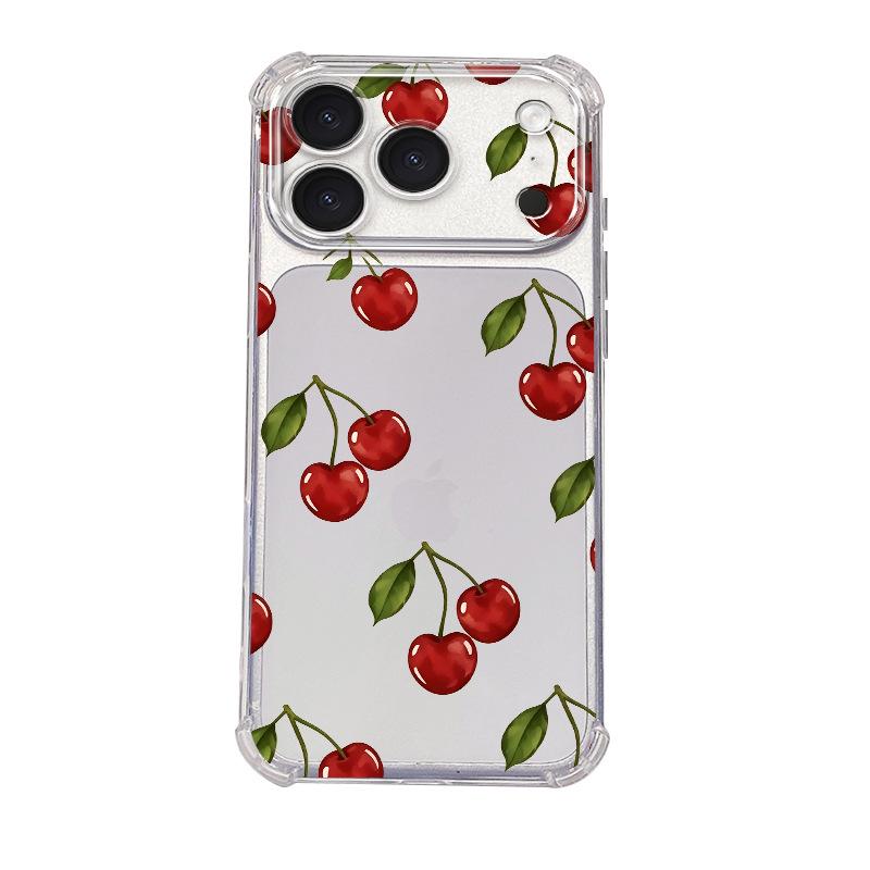 Creative Niche Cherry Mobile Phone Case Apple 17promax Anti-drop Transparent Soft Case iPhone12 High-end Women's Model