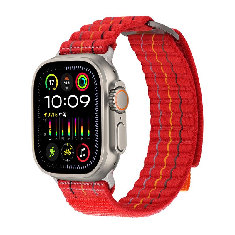 Straps for Apple Watch Band 44mm 40mm 49mm 41mm 45mm 38mm 42mm Nylon Loop Bracelet iWatch Ultra 2 Series 7 6 5 3 Se 8 9 10 45 Mm