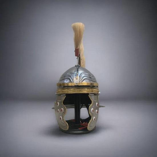 Roman Centurion Helmet Engraved Steel Gallic Roman Design Historical Armor Gift for Him Unique Collectible