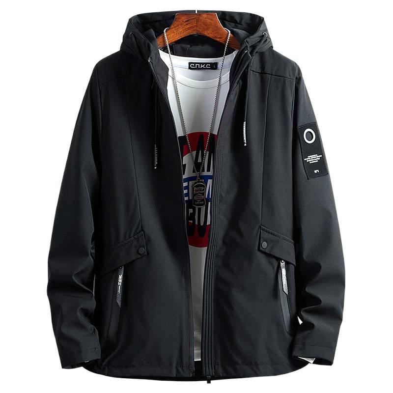 Men's 2022 Korean Style Casual Hooded Jacket - Spring/Autumn Youth Plus Size Trend