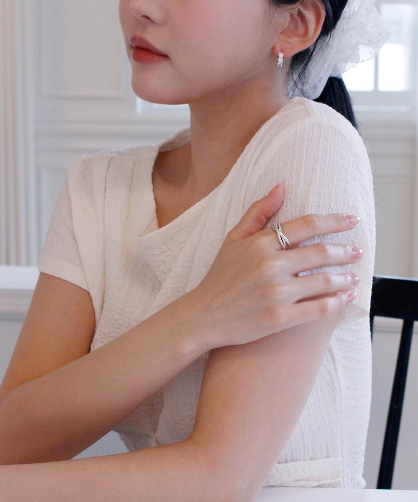 47Bag 925 Silver Triple Twist Open Ring Jeva